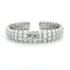 Four Row Emerald Cut Diamond Bracelet in 18K White Gold 39.43 Cttw - Jackson Hole Jewelry Company