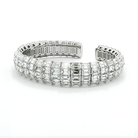 Four Row Emerald Cut Diamond Bracelet in 18K White Gold 39.43 Cttw - Jackson Hole Jewelry Company