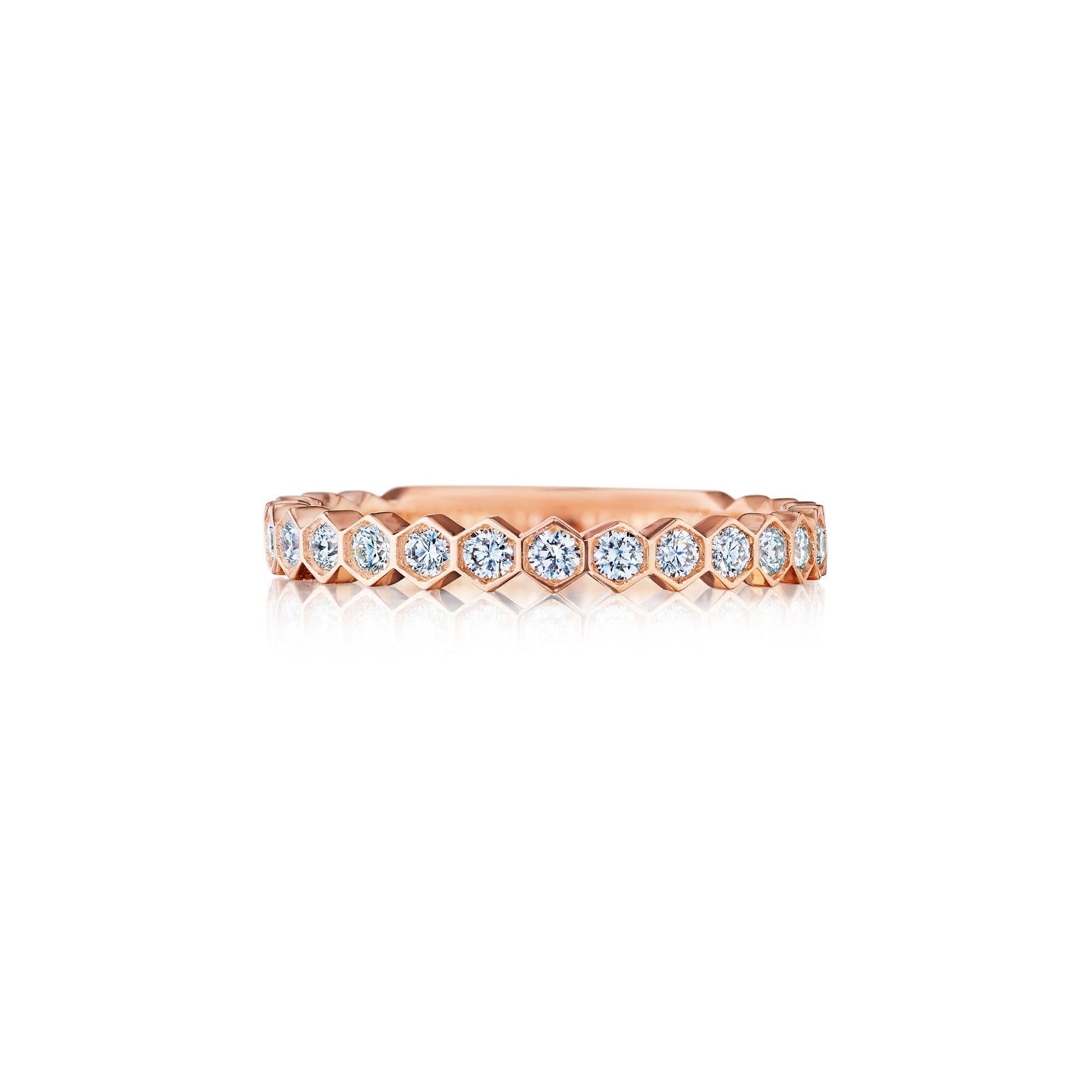 18K Gold Hexagon Honeycomb ¾ Diamond Eternity Band – 0.59 Carats - Jackson Hole Jewelry Company