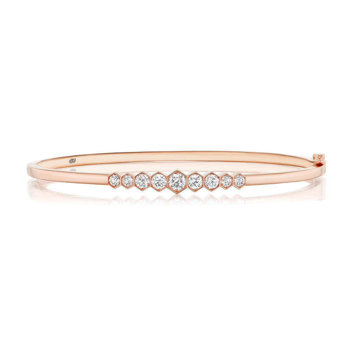 18K Gold Bangle with White Diamonds - Jackson Hole Jewelry Company