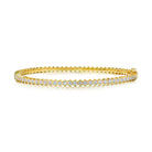 18K Gold Bangle with White Diamonds - Jackson Hole Jewelry Company