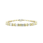 Alternating Yellow& White Emerald-Cut Diamond Bracelet in 18K White & Yellow Gold - Jackson Hole Jewelry Company