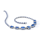 Omi Privé Blue Sapphire & Diamond Necklace in Platinum - Jackson Hole Jewelry Company