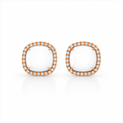 Chantecler Enchanté Stud Earrings in 18K Rose Gold with White Diamonds and Kogolong - Jackson Hole Jewelry Company