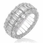 Picchiotti Xpandable™ Baguette and Radiant Cut Diamond Eternity Band in 18K White Gold 14.33 cttw - Jackson Hole Jewelry Company