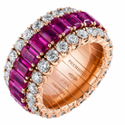 Picchiotti Xpandable™ Ruby & Diamond 3 Row Ring in 18K Rose Gold 11.65 cttw - Jackson Hole Jewelry Company