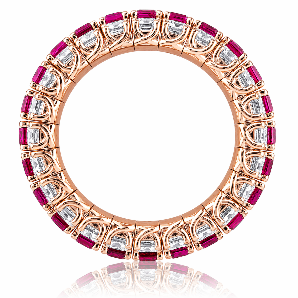 Picchiotti Xpandable™ Ruby & Diamond 3 Row Ring in 18K Rose Gold 11.65 cttw - Jackson Hole Jewelry Company