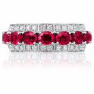 Picchiotti Xpandable™ Oval Ruby & Diamond 3 Row Ring in 18K White Gold 6.44 cttw - Jackson Hole Jewelry Company