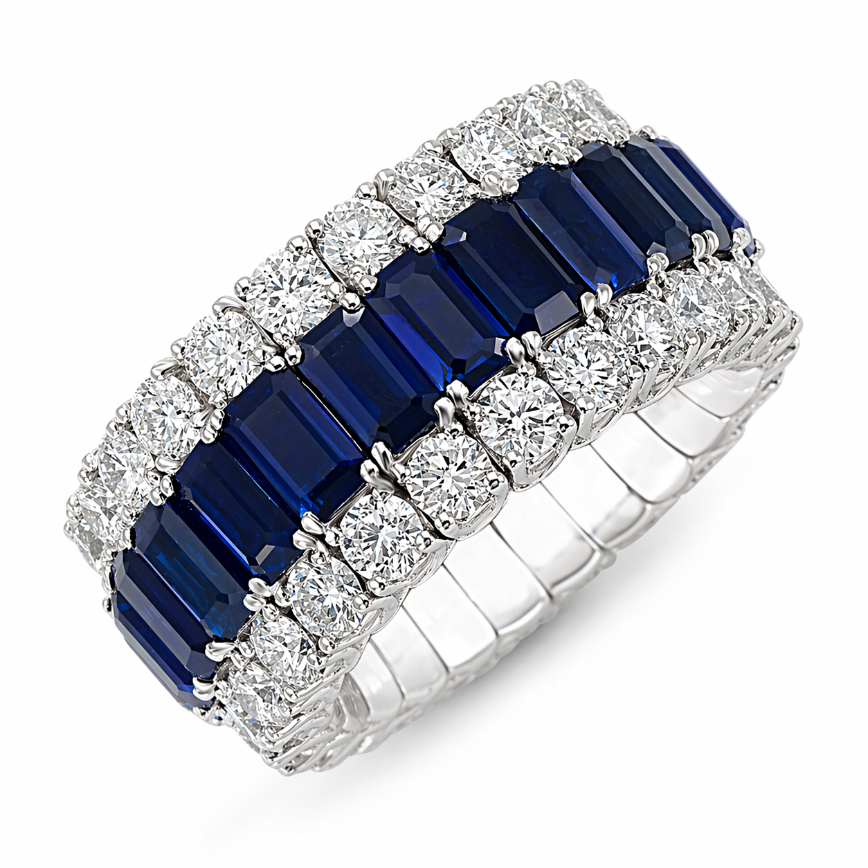 Picchiotti - Xpandable™ Sapphire and Diamond Ring in 18K White Gold 12.67 cttw - Jackson Hole Jewelry Company