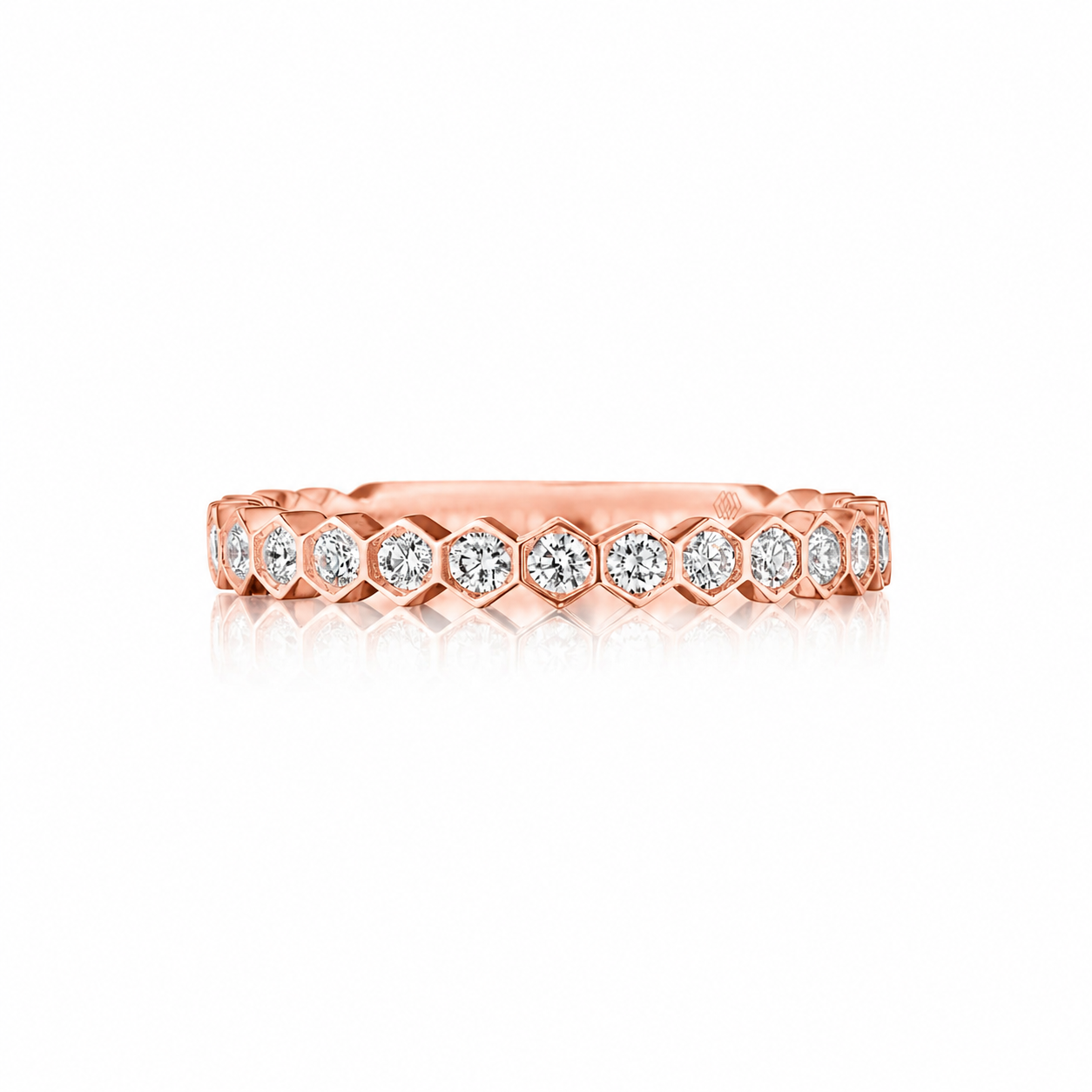 Hex Collection 18K White Gold Honeycomb 3/4 Diamond Eternity Ring - Jackson Hole Jewelry Company
