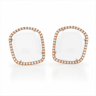 Chantecler Enchanté Lobe Earrings in 18K Rose Gold with White Diamonds and Kogolong - Jackson Hole Jewelry Company