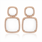 Chantecler Enchanté Drop Earrings in 18K Rose Gold with White Diamonds and Kogolong - Jackson Hole Jewelry Company