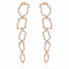 Chantecler Enchanté Long Drop Earrings in 18K Rose Gold with White Diamonds and Kogolong - Jackson Hole Jewelry Company
