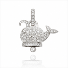 Chantecler Medium Campanella Whale Diamond Pavé Charm in 18K White Gold - Jackson Hole Jewelry Company