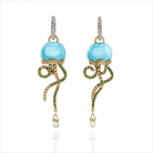 Chantecler Campanella Jellyfish Earrings in 18K Yellow and White Gold with Diamonds, Emeralds, Sapphires and Turquoise - Jackson Hole Jewelry Company