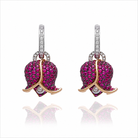 Chantecler Medium Campanella Bouganville Diamond and Pink Sapphire Pavé Earrings in 18K Rose Gold - Jackson Hole Jewelry Company