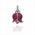 Chantecler Medium Campanella Bouganville Diamond and Pink Sapphire Pavé Charm in 18K Rose Gold - Jackson Hole Jewelry Company