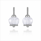 Chantecler Medium Campanella Rock Crystal Earrings in 18K White Gold with Diamonds and Hand-Faceted Clear Topaz - Jackson Hole Jewelry Company