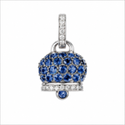 Chantecler Medium Campanella Diamond and Sapphire Pavé Charm in 18K White Gold - Jackson Hole Jewelry Company