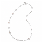 Chantecler Accessori 45 cm Short Mixed Links Chain in 18K White Gold and Freshwater Pearl - Jackson Hole Jewelry Company