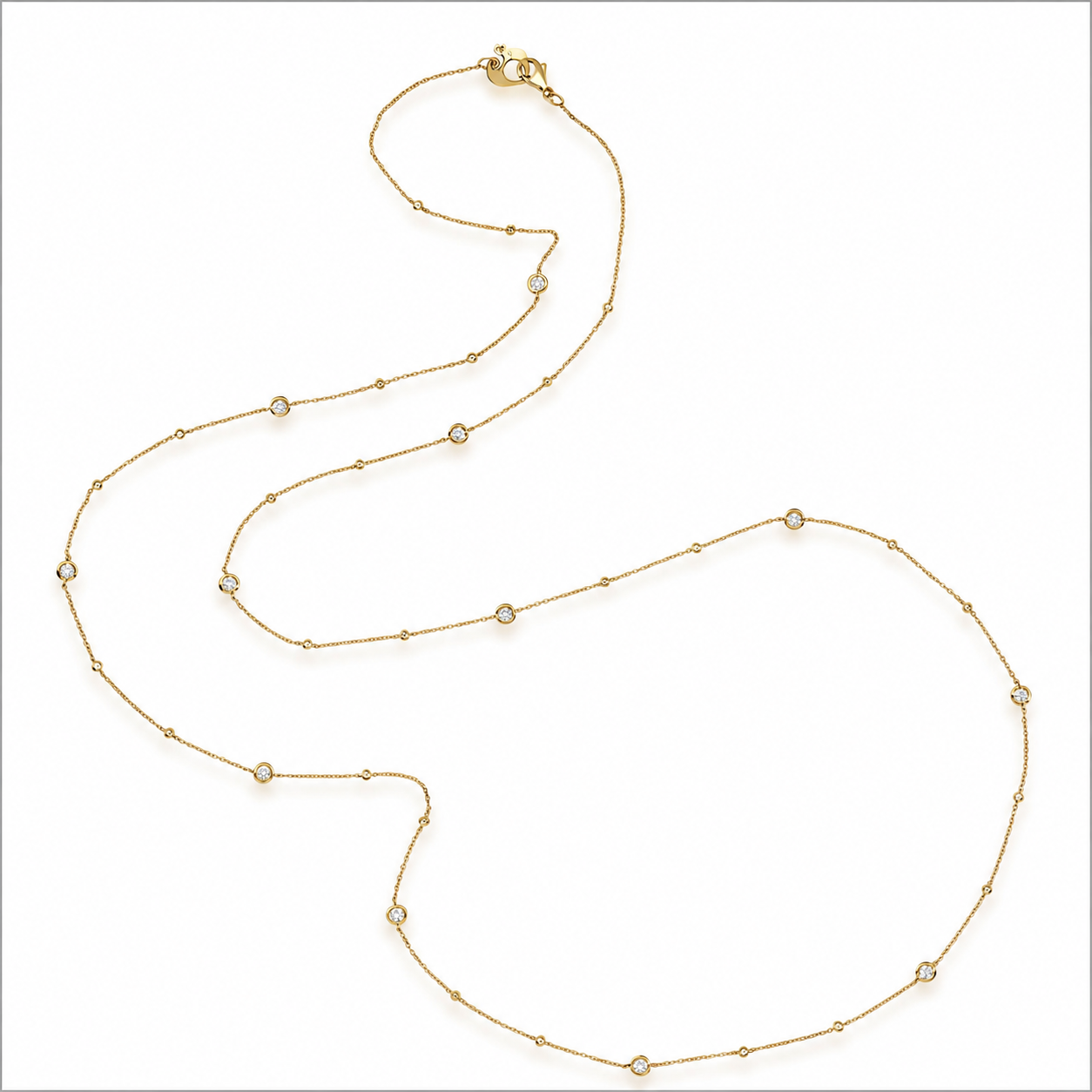 Chantecler Accessori 84 cm Capri Long Diamond Chain in 18K Yellow Gold - Jackson Hole Jewelry Company