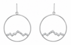 Large 14K Gold Circle Earrings with Diamond Tetons - Jackson Hole Jewelry Company