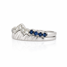 USA Diamond Duo Stack Ring with Rubies and Sapphires in 18K White Gold - Jackson Hole Jewelry Company