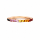 LUXE EDITION: Multicolor Sapphire 18 Karat Rose Gold French Cut Pavé Eternity Band - Jackson Hole Jewelry Company