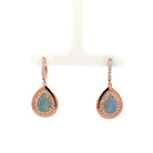 14K ROSE GOLD HALO PEAR SHAPE ETHIOPIAN EARRINGS - Jackson Hole Jewelry Company