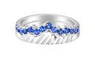 LUXE Edition: Teton Peak Outline Ring in 18K White Gold and Blue Sapphire - Jackson Hole Jewelry Company