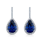 Omi Privé - Blue Sapphire & Diamond Earrings in Platinum - Jackson Hole Jewelry Company