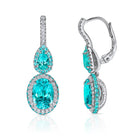 Omi Privé Paraiba Type Tourmaline, Paraiba Tourmaline & Diamond Earrings in Platinum - Jackson Hole Jewelry Company