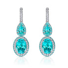 Omi Privé Paraiba Type Tourmaline, Paraiba Tourmaline & Diamond Earrings in Platinum - Jackson Hole Jewelry Company