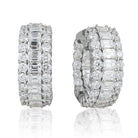Picchiotti - Emerald-Cut Diamond Hoops with Round Side Stones in 18K White Gold - Jackson Hole Jewelry Company