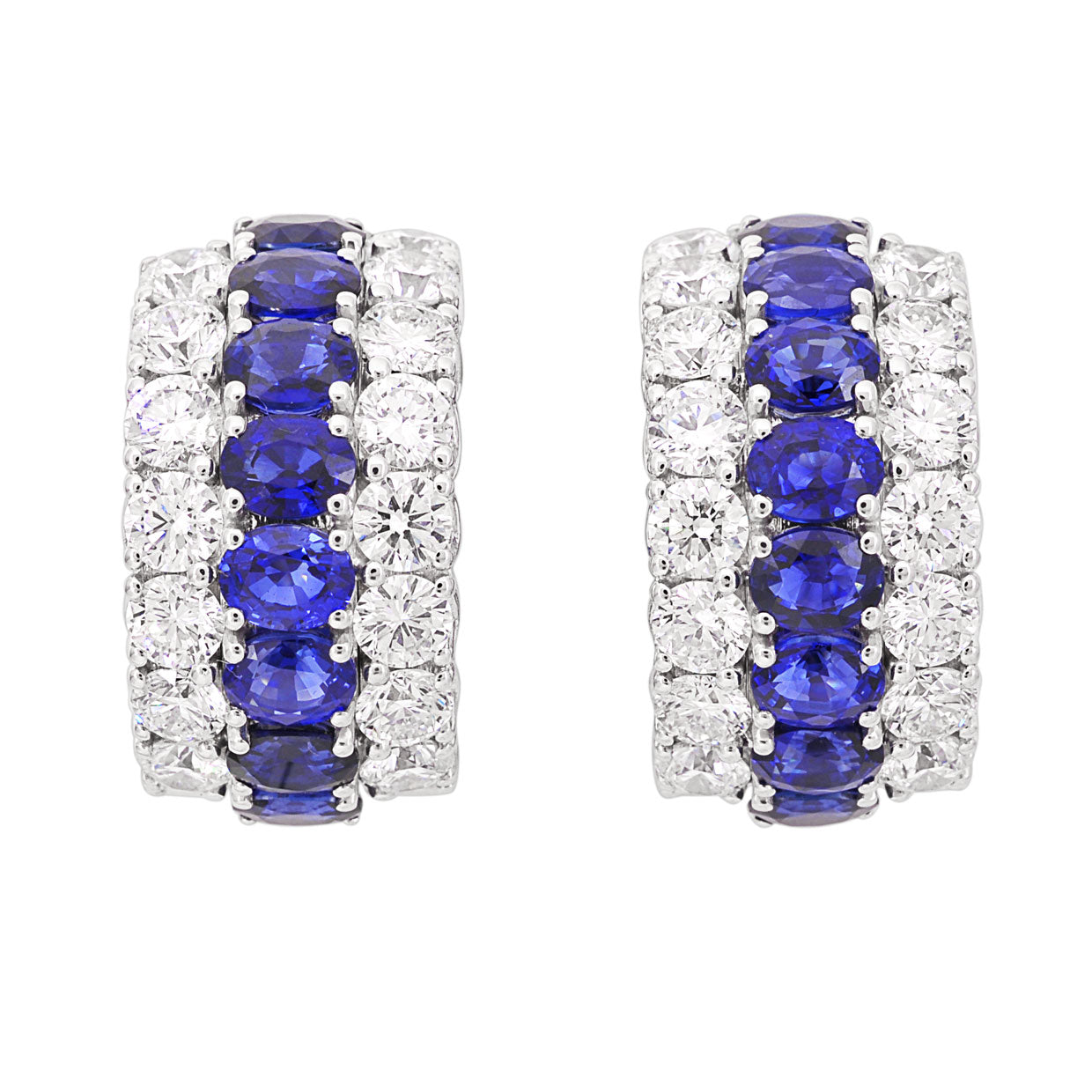 Picchiotti - Blue Sapphire and Diamond Earrings in 18K White Gold - Jackson Hole Jewelry Company