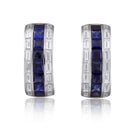 Picchiotti - Princess-Cut Blue Sapphire and Diamond Earrings in 18K White Gold - Jackson Hole Jewelry Company