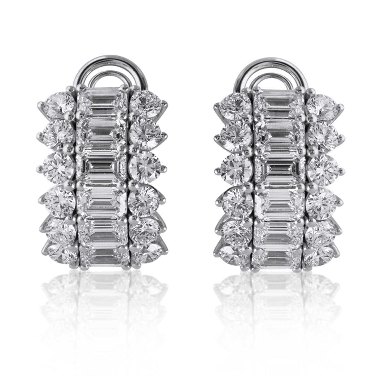 Picchiotti - Emerald-Cut Diamond Earrings in 18K White Gold - Jackson Hole Jewelry Company