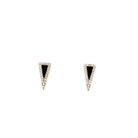 BLACK ONYX GATSBY STUD EARRINGS WITH DIAMONDS IN 14K YELLOW GOLD (triangle) - Jackson Hole Jewelry Company