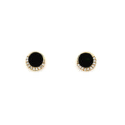 14K Yellow Gold Gatsby Black Onyx Post Earrings - Jackson Hole Jewelry Company