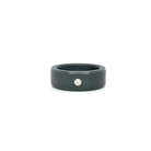Solid Black Diamond Band with 0.10 Carat Inset Diamond - Jackson Hole Jewelry Company