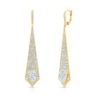 Shield Cut Diamonds 2.71 TW Drop Earrings in 18K Yellow Gold - Jackson Hole Jewelry Company