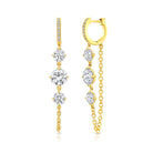 Round diamond 3.75CTTW Huggie Chain Earrings in 18K Yellow Gold - Jackson Hole Jewelry Company