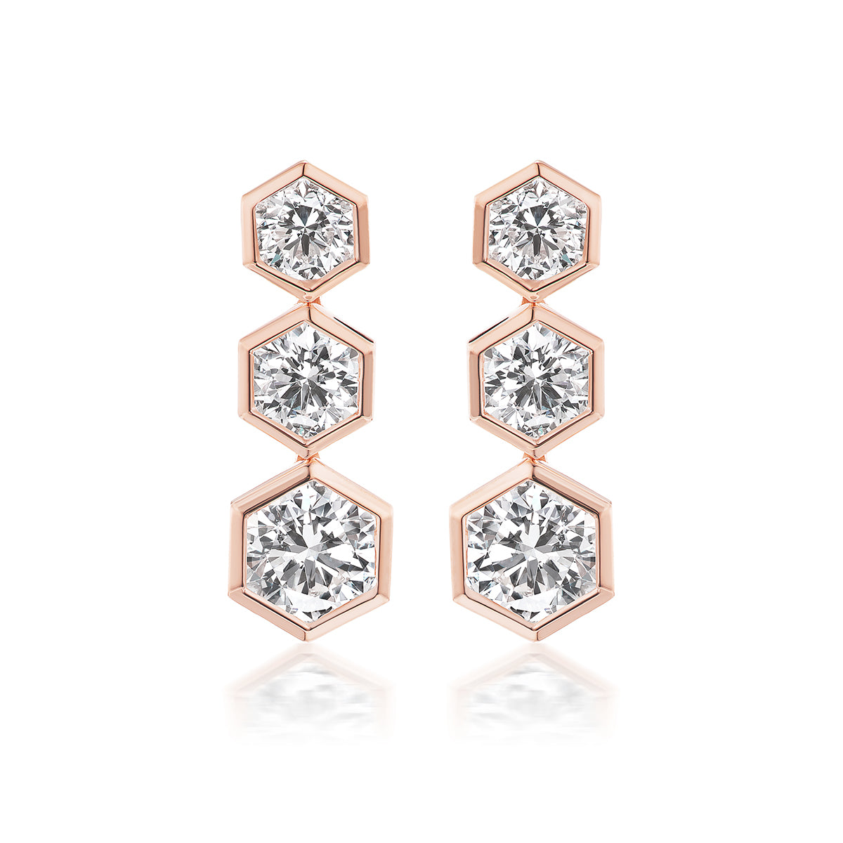 Broadway Collection 18K Gold Earrings with White Diamonds - Jackson Hole Jewelry Company