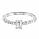 Le PeTeton Emerald Cut Diamond Engagement Ring with Pavé Set in 18K Gold - Jackson Hole Jewelry Company
