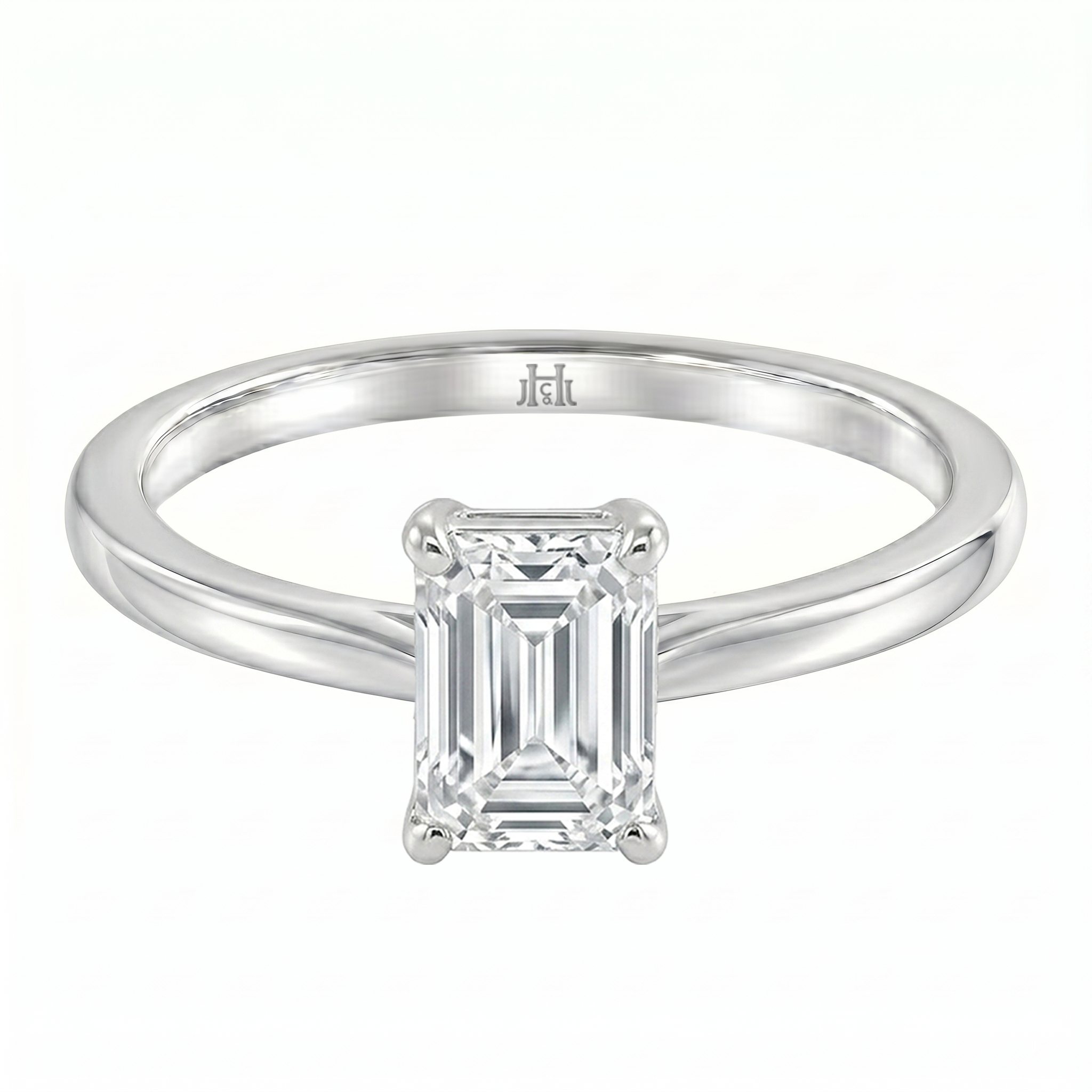 Le Grande Teton Emerald Cut Diamond Solitaire Engagement Ring in 18K Gold - Jackson Hole Jewelry Company