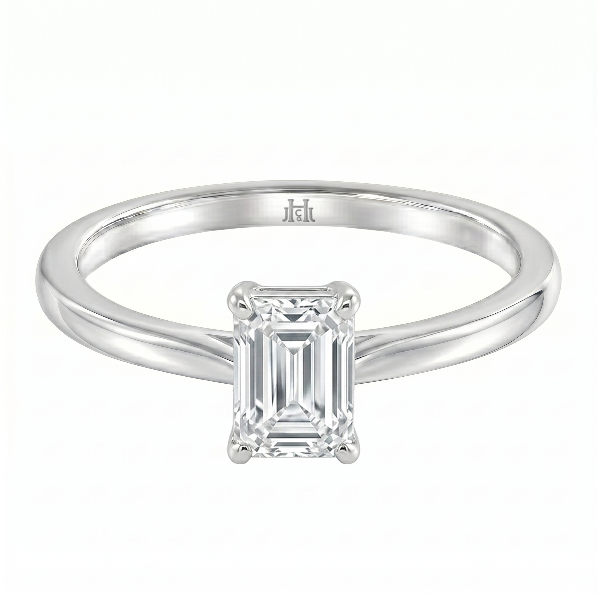 Le Grande Teton Emerald Cut Diamond Solitaire Engagement Ring in 18K Gold - Jackson Hole Jewelry Company