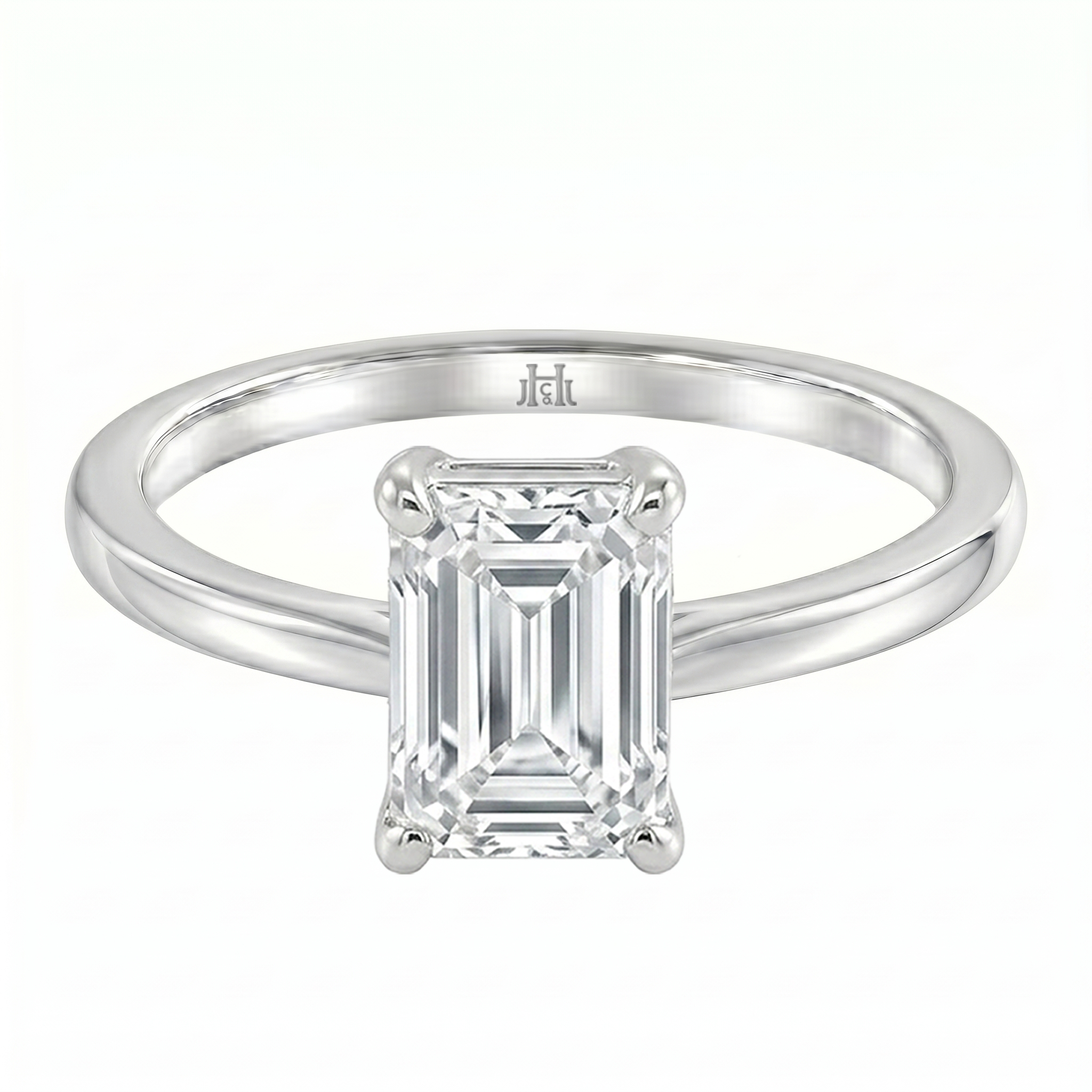 Le Grande Teton Emerald Cut Diamond Solitaire Engagement Ring in 18K Gold - Jackson Hole Jewelry Company