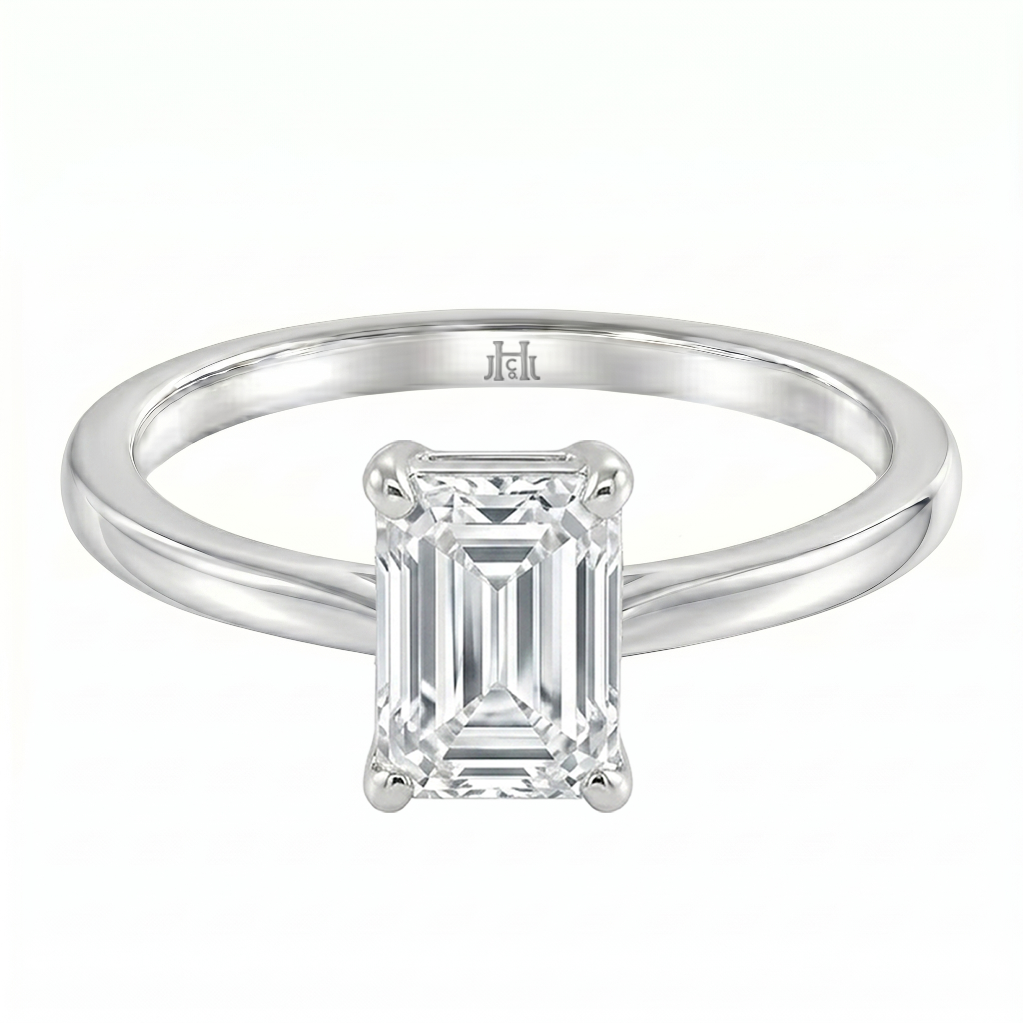 Le Grande Teton Emerald Cut Diamond Solitaire Engagement Ring in 18K Gold - Jackson Hole Jewelry Company
