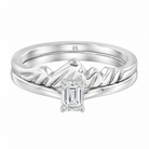Le PeTeton Emerald Cut Diamond Solitaire Engagement Dúo Stack Rings in 18K Gold - Jackson Hole Jewelry Company