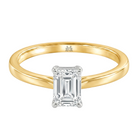 Le Grande Teton Emerald Cut Diamond Solitaire Engagement Ring in 18K Gold - Jackson Hole Jewelry Company